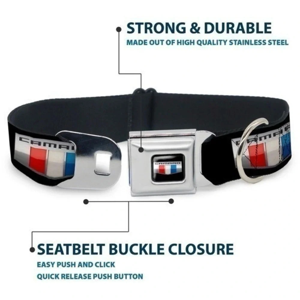 Dog Bundle Unique Collar Camaro Seatbelt Buckle + Lamb Chop Squeaky Toy Lambchop